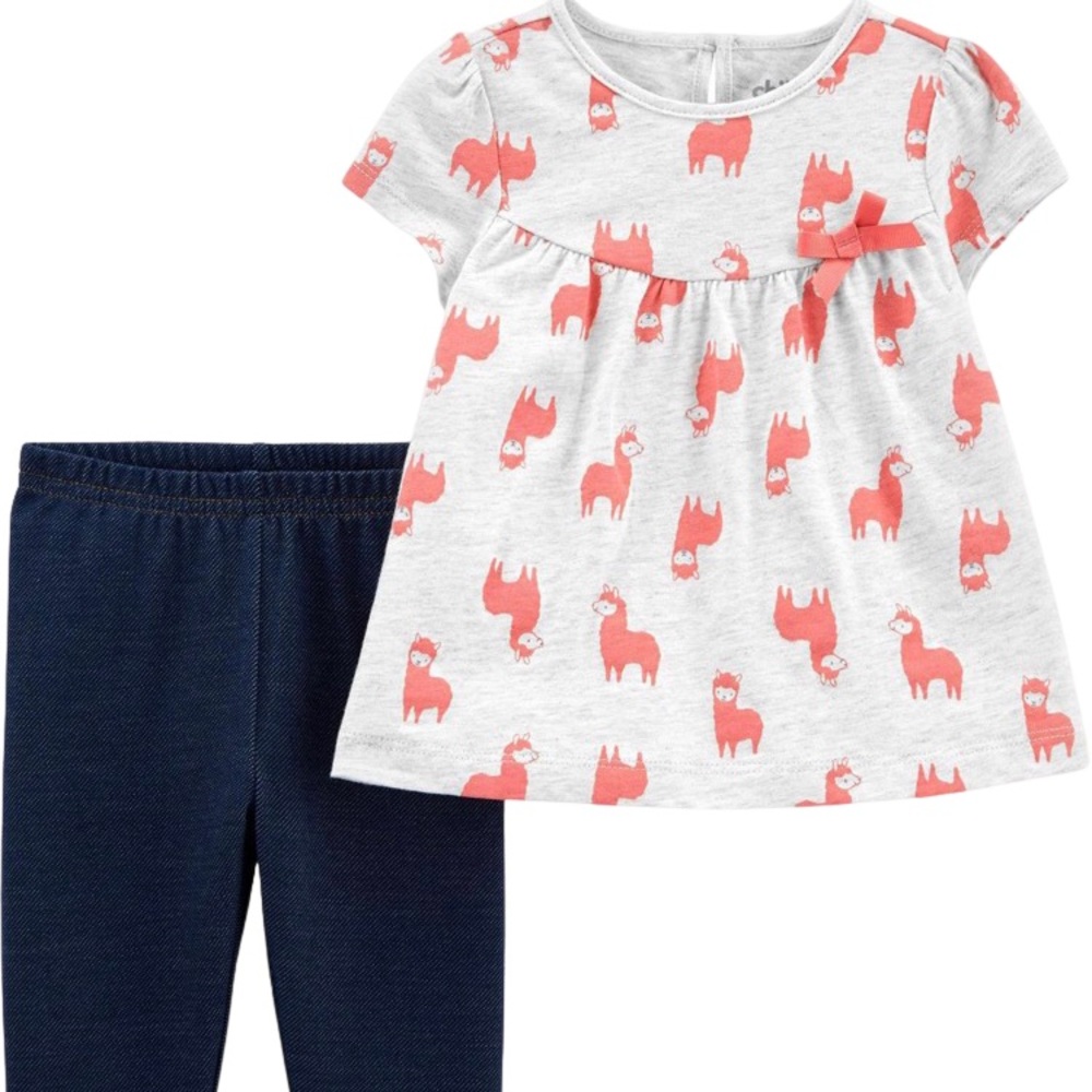 Child of mine Llama print set. BNWT. Size:6-9 mos